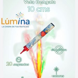 Vela Bengala 10 cm – 2 colores – 20 s