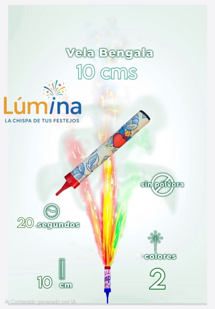 Vela Bengala 10 cm – 2 colores – 20 s