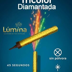 Vela Bengala Tricolor Diamantada (14 cm) – 45 s