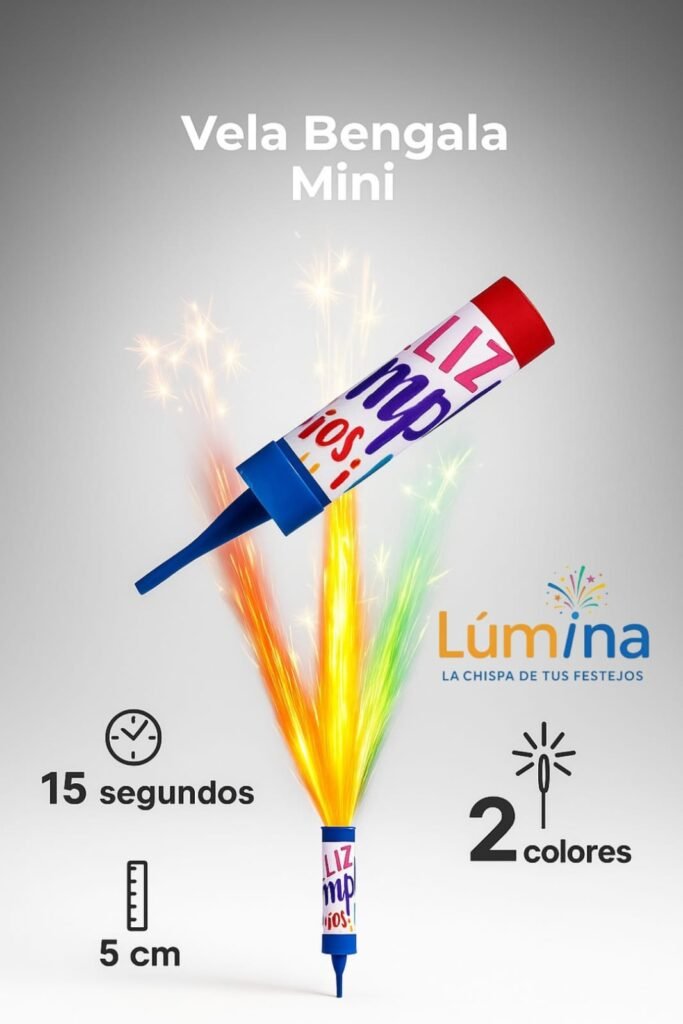 Vela Bengala Mini (5 cm) – 2 colores – 15 s